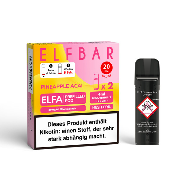 ELFBAR ELFA Pineapple Acai 20mg Nikotin 2er Pack
