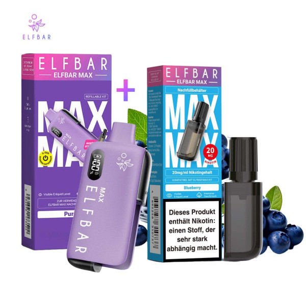 ELFBAR MAX Purple Kit + Pod Blueberry
