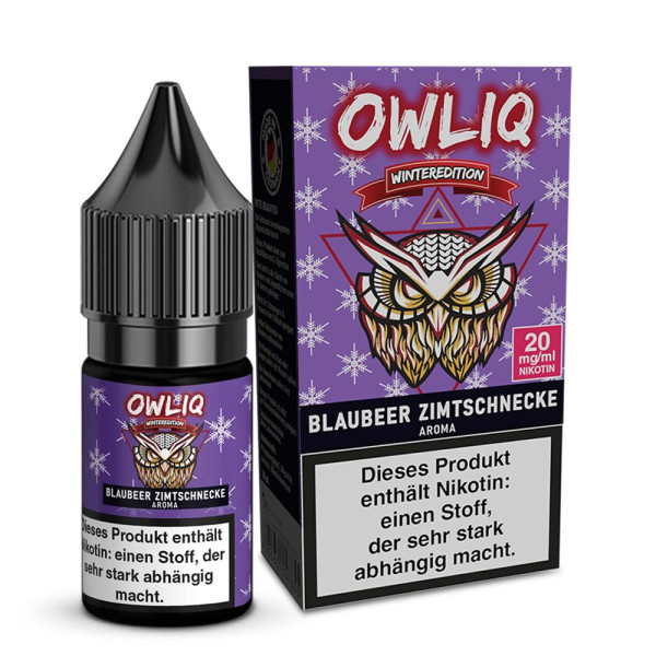 OWLIQ Nikotinsalz Liquid - Blaubeer Zimtschnecke - 10ml
