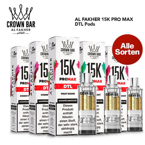 Al Fakher 15K PRO MAX Pod DTL - 6mg/ml Nikotingehalt