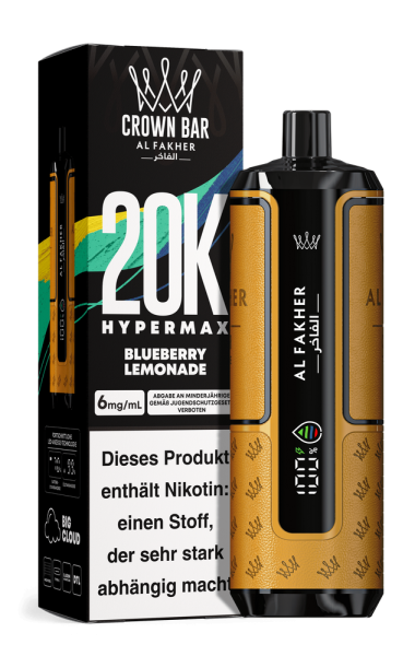 Al Fakher Hypermax 20000 - Blueberry Lemonade - 6mg Nikotingehalt