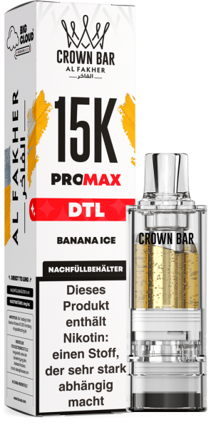 Al Fakher 15K PRO MAX (V2) Pod - Banana Ice - 6mg/ml Nikotingehalt - DTL