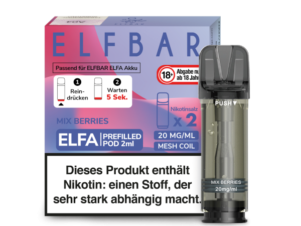 ELFBAR ELFA Mix Berries 20mg Nikotin 2er Pack