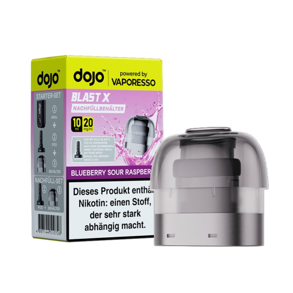 Dojo Blast X Pod 10ml - Blueberry Sour Raspberry - 20mg/ml Nikotingehalt