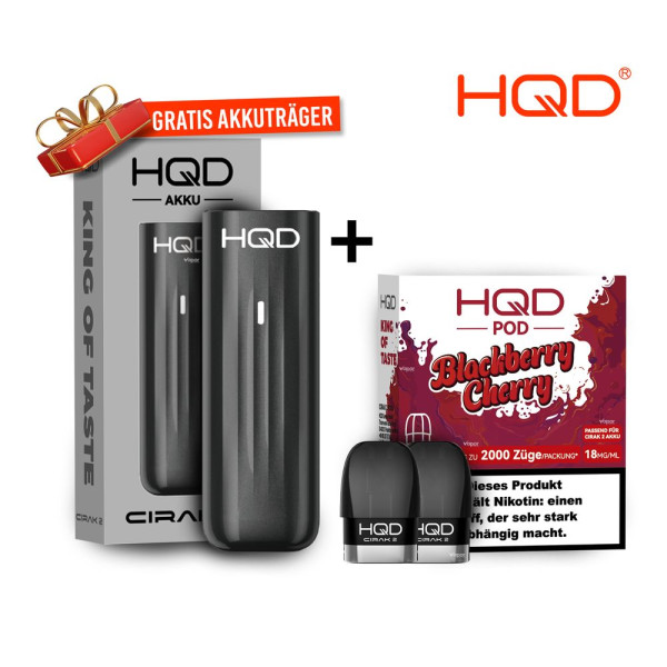 HQD Cirak 2 Pod - Blackberry Cherry + Akkuträger Black Gratis