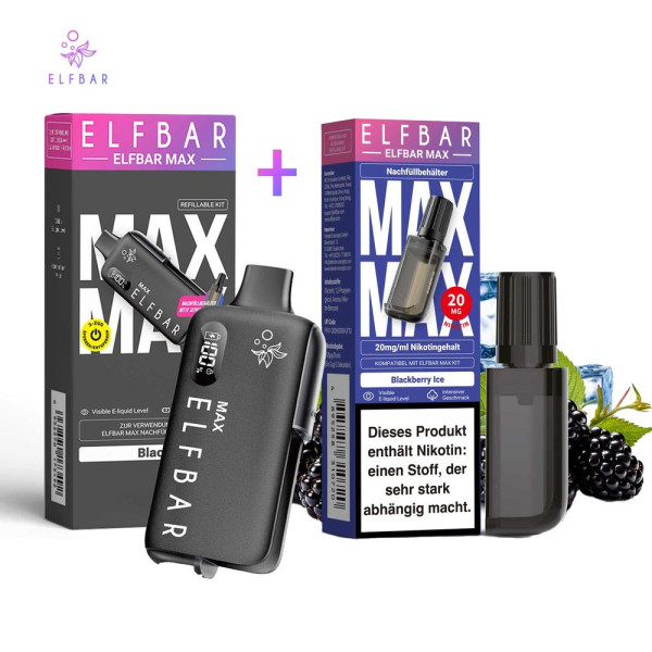 ELFBAR MAX Black Kit + Pod Blackberry Ice