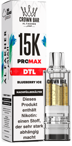 Al Fakher 15K PRO MAX (V2) Pod - Blueberry Ice - 6mg/ml Nikotingehalt - DTL