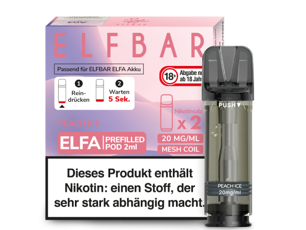 ELFBAR ELFA Peach Ice / Juicy Peach 20mg Nikotin 2er Pack